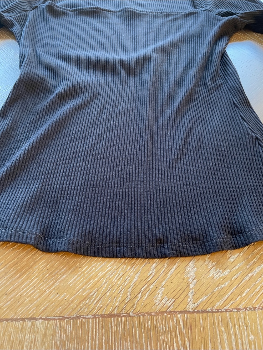 H&M Black Ribbed Long-Sleeve Square Neck Top - Picture 7 of 8